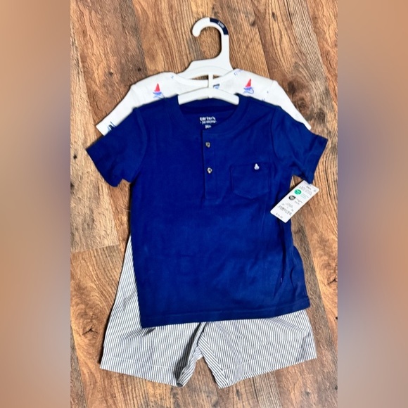 Carter's Other - Carter’s Baby 3-Piece Set Bodysuit, Tee & Shorts, Blue,Size 24 Months, NWT